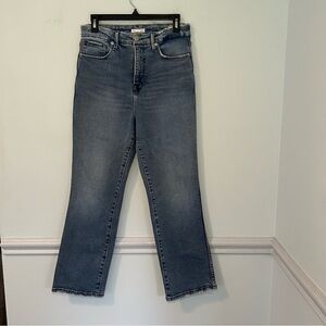 Good American Curvy Straight Leg Distressed Blue Jeans Size 6